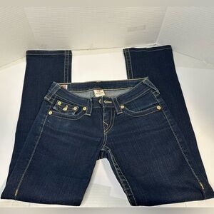 True Religion RN#112790 Low Rise Strait Leg Jeans size 26X36
